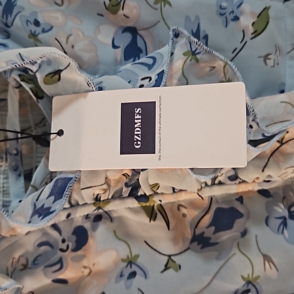 *FINAL* GZDMFS BLUE FLORAL DRESS: NEW WITH TAGS: SIZE L - Picture 3 of 7
